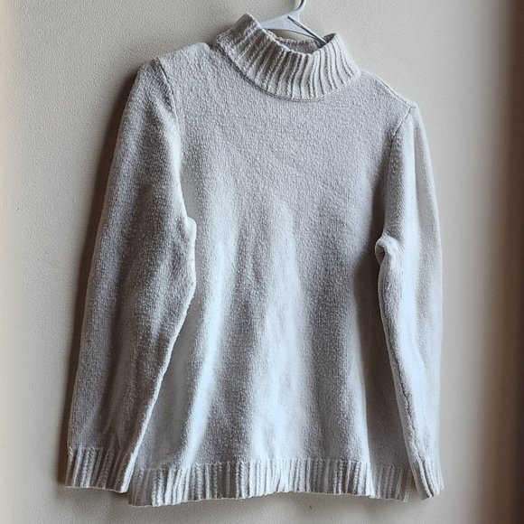 Talbots White Ribbed Turtleneck Sweater Size Large - Picture 3 of 14